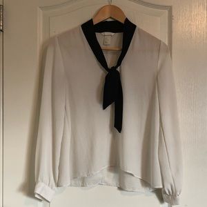 H&M office blouse with front tie